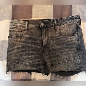 American Eagle Black Acid-Wash Denim shorts